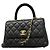 Borsa Chanel in pelle d'agnello nera Nero