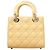 Borsa a mano Christian Dior Cannage Lady in pelle Giallo - vista 12