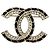 Broche de cadena Chanel Coco Mark Negro