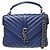 Autre Marque Saint Laurent Classic Monogram College Matelasse Chevron Leather Mini Blu