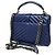 Autre Marque Saint Laurent Classic Monogram College Matelasse Chevron Leather Mini Blu - vista 2