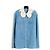 Miu Miu Camisa de denim con cuello de encaje desmontable Azul