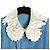Miu Miu Camisa de denim con cuello de encaje desmontable Azul - vista 4