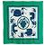 Hermès Ex Libris 90 Seidenschal Grün Weiß Blau