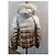 Autre Marque Chaqueta de Plumón Angelo Marani Estampado Leopardo con Piel de Zorro Castaño Blanco Estampado de leopardo - vista 2