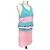 American Retro Vestido Cancán a Rayas Rosa y Azul