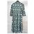 Alain Manoukian Vestido Longo Manoukian Folk em Algodão Estampado Branco Verde - vista 12