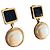 Givenchy Boucles d'oreilles clips G Cube et perle Noir Bijouterie dorée