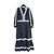 Abito Lungo Erdem Magdalene in Cotone Blu Navy a Pois Bianco