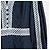Abito Lungo Erdem Magdalene in Cotone Blu Navy a Pois Bianco - vista 3