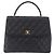 Chanel Coco Top Handle Quilted Caviar with Lizard Medium Schwarz