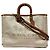Saco tote Coach bege de couro e lona