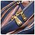 Borsa Miu Miu Vittero Dino Leather Blue Gold Auth 204405 D'oro - vista 25