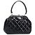 Borsa a mano CHANEL Matelasse Pelle verniciata Nero Argento CC Auth 201536V
