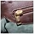 Borsa a tracolla LOEWE in pelle marrone scuro tono oro Auth ka6261A - vista 28