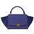 Céline Borsa a mano CELINE Trapeze in pelle scamosciata 2way Blu Oro Auth 203775A D'oro - vista 2