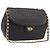 Bolsa de Ombro com Corrente BALLY em Couro Preto e Dourado Auth BA15535
