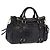 Bolsa de Mão Miu Miu em Couro 2way Preta Dourada Auth 203798V Preto Dourado