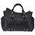 Bolsa de Mão Miu Miu em Couro 2way Preta Dourada Auth 203798V Preto Dourado - vista 2