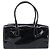 Bolsa de mão PRADA Couro envernizado Black Silver Auth 204066A Preto Prata - vista 13