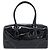Bolsa de mão PRADA Couro envernizado Black Silver Auth 204066A Preto Prata - vista 2