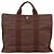 Hermès HERMES Her Line MM Handtasche Canvas Brown Silver Auth 205885A Braun Silber - Ansicht 3