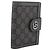 GUCCI GG Supreme Passhalter PVC Grau Silber 732755 Auth 204775M Braun