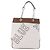 BURBERRY Blue Label Chain Tote Bag Canvas Weiß Silber Auth 204369 - Ansicht 2