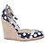 Miu Miu Polka-Dot Canvas Espadrille Wedges - ’10s Bianco