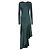 Haider Ackermann Kleid aus grünem Satin mit asymmetrischem Saum Dunkelgrün