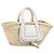 Chloé Chloe Basket Bag Handtasche aus Raffia Beige White Auth BA15563V Weiß