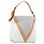LOUIS VUITTON Borsa a Tracolla Baguette GM Pelle Bianca Argento LV Auth 203256 Bianco
