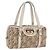 Borsa GUCCI Canvas Beige Gold 170009 Auth 204360V D'oro