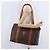 Céline CELINE Macadam Canvas Tote Bag PVC Leder Braun Gold Auth 204387 Golden - Ansicht 29