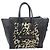 Céline CELINE Luggage Mini Shopper Handtasche Canvas Leather Black Gold Auth 203648A Schwarz Golden - Ansicht 2