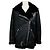 Maje Gombery Leder-Bikerjacke mit Shearling-Futter in Schwarz