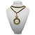 Collana con pendente a lente d'ingrandimento Chanel Vintage Gold CC Logo D'oro