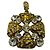 Collana Pendente Chanel Vintage in Oro con Strass e Cristalli D'oro