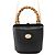 Borsa a secchiello Gucci Mini Dollar Calfskin Bamboo Marina nera Nero