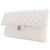 Weiße Chanel CC gesteppte Caviar Flap Clutch - Ansicht 2