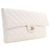 Weiße Chanel CC gesteppte Caviar Flap Clutch - Ansicht 3