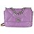 Borsa a patta Chanel 19 Medium in pelle d'agnello matelassé viola Porpora - vista 8