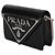Bolso bandolera Prada de piel Spazzolato negra con placa de logo triangular y solapa Negro - vista 3