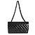 Gabrielle Borsa Chanel So Black Quilted Patent Medium Classic Double Flap Bag Nero - vista 7
