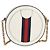 Borsa rotonda Mini Ophidia Gucci in pelle di vitello testurizzata Mystic White con banda Web Bianco - vista 2