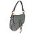 Borsa Saddle Media in vitello grana blu grigio Christian Dior Marrone - vista 4