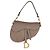 Bolsa Saddle Média em pele de bezerro grão Taupe Christian Dior Marrom - vista 8