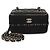 Piccolo beauty case Chanel in pelle di agnello matelassé nera con gancio e catena Nero
