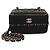 Piccolo beauty case Chanel in pelle di agnello matelassé nera con gancio e catena Nero - vista 8