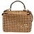 Fendi Cappuccino Mini Peekaboo Iconic Satchel aus geflochtenem Kalbsleder Beige